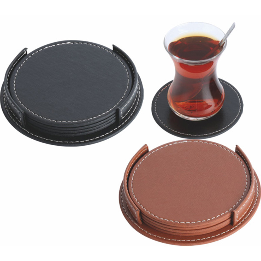6640SYH Deri Bardak Altlığı